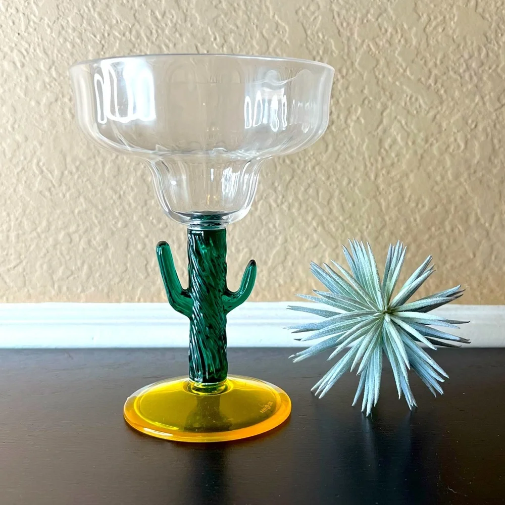 Vintage NCC 1994 Cactus Margarita Glass/ Coupe, Vintage Barware, Acrylic, Cinco